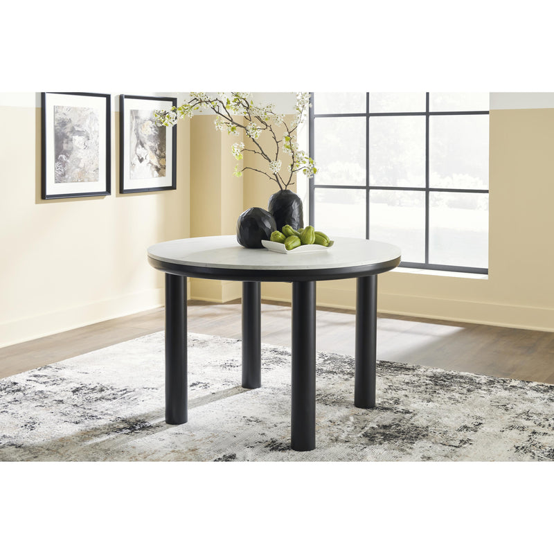 Signature Design by Ashley Round Xandrum Dining Table with Faux Marble Top D429-15 IMAGE 4