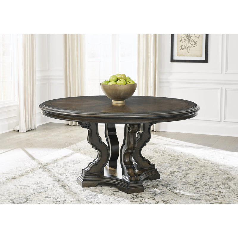 Signature Design by Ashley Round Maylee Dining Table with Pedestal Base D947-50B/D947-50T IMAGE 4