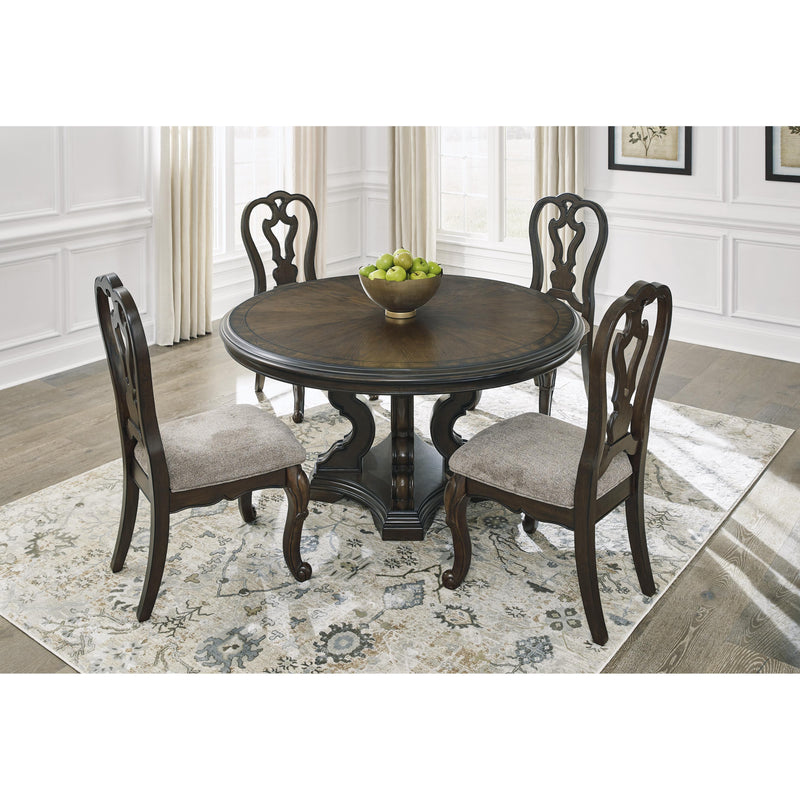 Signature Design by Ashley Round Maylee Dining Table with Pedestal Base D947-50B/D947-50T IMAGE 6