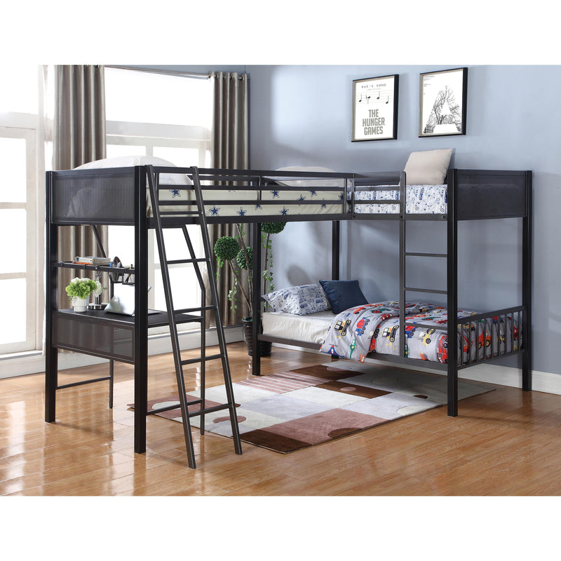 Coaster Furniture Meyers 460390-S2 2-Piece Metal Twin Over Twin Bunk Bed Set - Black/Gunmetal IMAGE 2