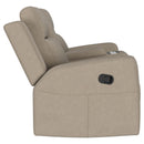  Coaster Furniture Brentwood 610282 Upholstered Motion Reclining Loveseat - Taupe IMAGE 9