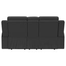 Coaster Furniture Brentwood 610285 Upholstered Reclining Loveseat - Dark Charcoal IMAGE 6