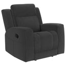  Coaster Furniture Brentwood 610286 Upholstered Recliner Chair - Dark Charcoal IMAGE 1