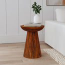  Coaster Furniture Aureo 931155 Round Solid Wood Accent Side Table - Wild Honey IMAGE 2