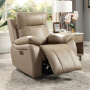  Furniture of America Gaspe Power Leather Recliner CM6739LB-CH-PM IMAGE 1