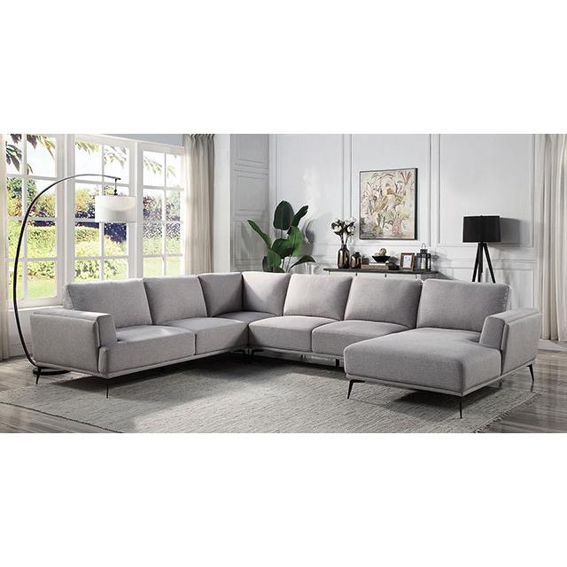 Furniture of America Laufen Reclining Fabric Sectional CM6745GY-SECT IMAGE 2