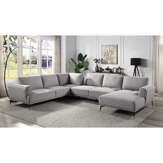 Furniture of America Laufen Reclining Fabric Sectional CM6745GY-SECT IMAGE 3