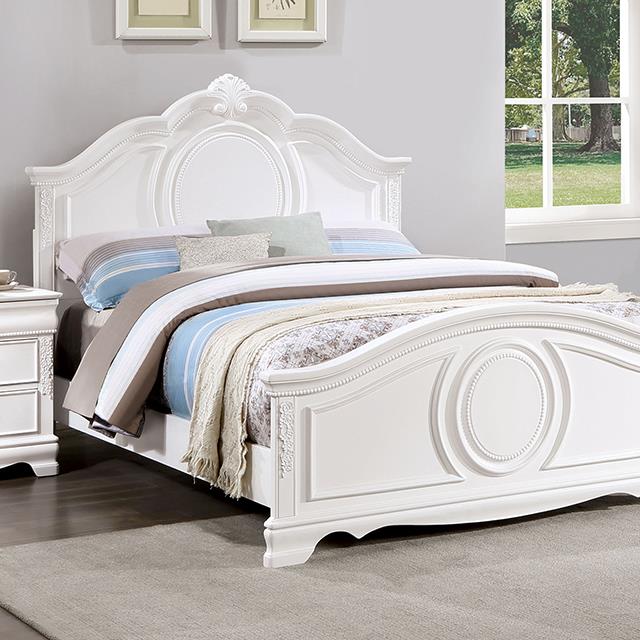 Furniture of America Alecia Full Panel Bed CM7458WH-F-BED IMAGE 1