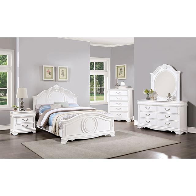 Furniture of America Alecia Twin Panel Bed CM7458WH-T-BED IMAGE 2