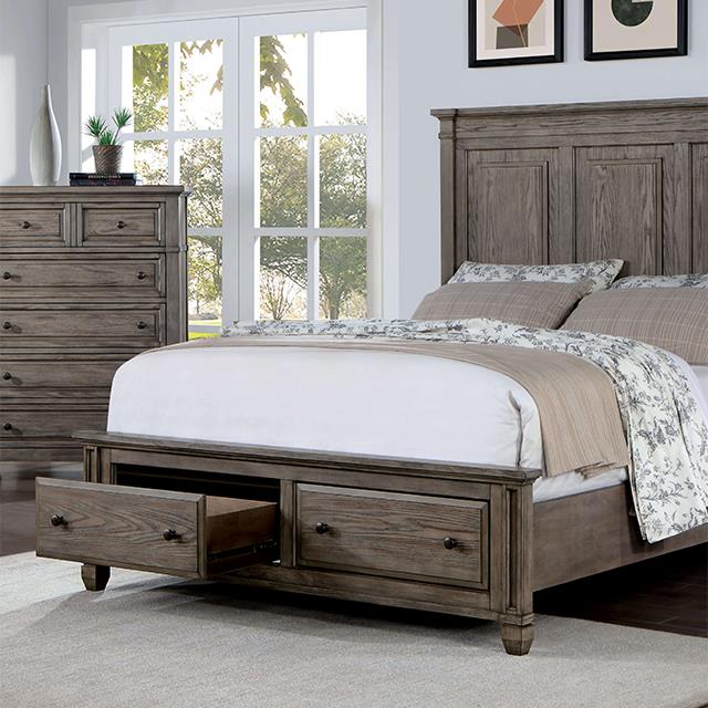 Furniture of America Durango California King Panel Bed with Storage CM7461GY-CK-BED IMAGE 1