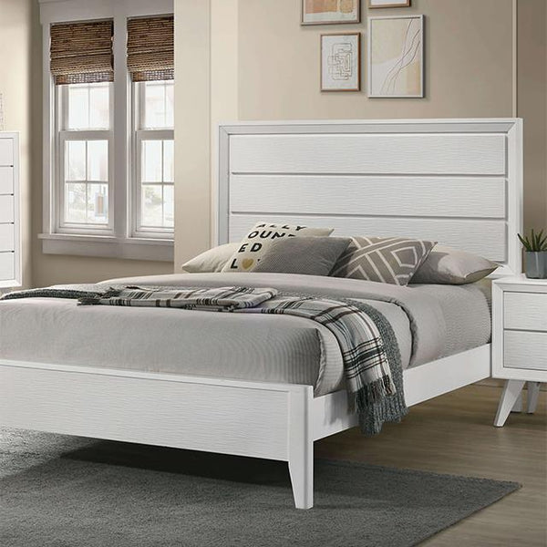 Furniture of America Dortmund King Panel Bed CM7465WH-EK-BED IMAGE 1