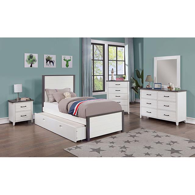 Furniture of America Priam Full Panel Bed with Storage CM7467WH-F-BED IMAGE 2