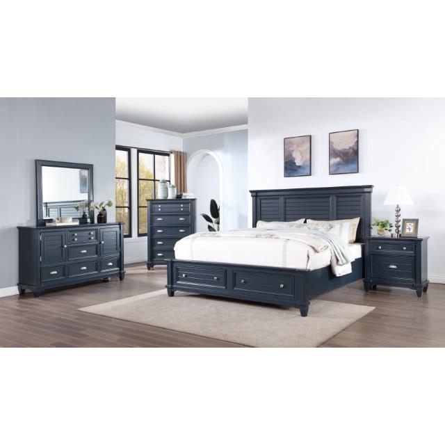 Furniture of America Manzanillo California King Panel Bed with Storage CM7470BL-CK-BED IMAGE 2