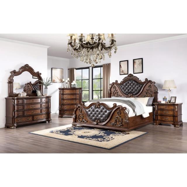 Furniture of America Esparanza King Upholstered Panel Bed CM7478CH-EK-BED IMAGE 2