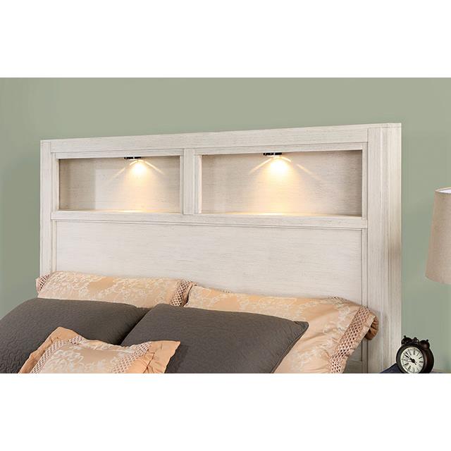 Furniture of America Karla Queen Bookcase Bed with Storage CM7500WH-Q-BED IMAGE 4