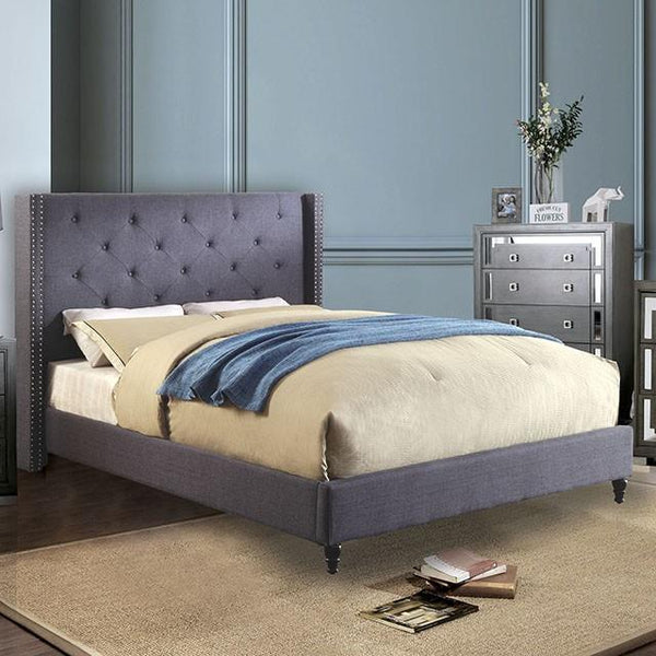 Furniture of America Anabelle King Upholstered Platform Bed CM7677BL-EK-BED-VN IMAGE 1