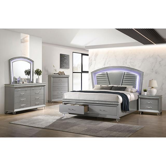 Furniture of America Maddie Queen Upholstered Panel Bed with Storage CM7899SV-Q-BED IMAGE 2