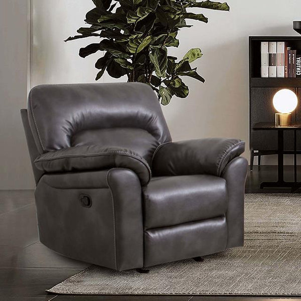 Furniture of America Josias Glider Leatherette Recliner CM9908DG-CH IMAGE 1