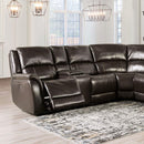 Furniture of America Gorgius Power Reclining Leather Match Sectional CM9910ES-SECT-PM IMAGE 1