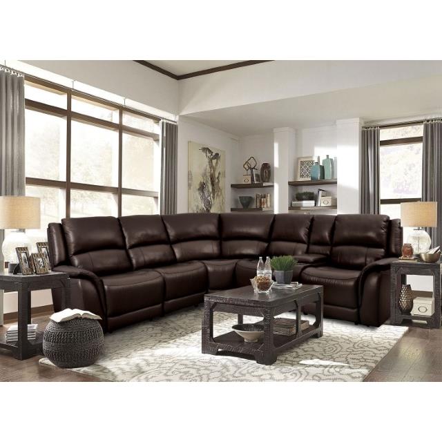 Furniture of America Gorgius Power Reclining Leather Match Sectional CM9910ES-SECT-PM IMAGE 2