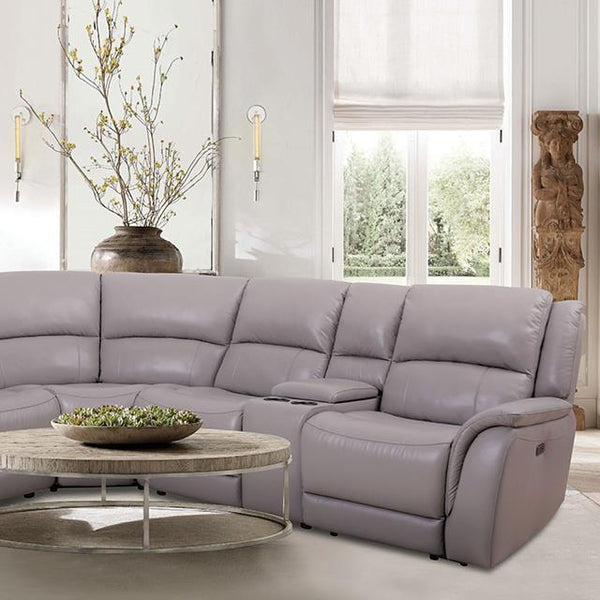 Furniture of America Gorgius Power Reclining Leather Match Sectional CM9910ST-SECT-PM IMAGE 1