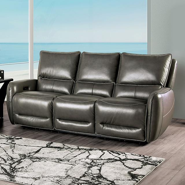 Furniture of America Phineas Power Reclining Sofa CM9921GY-SF-PM IMAGE 1