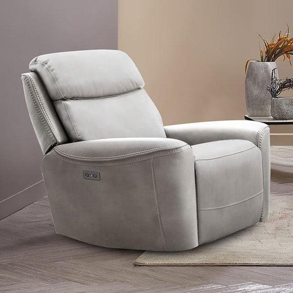 Furniture of America Artemia Power Leatherette Recliner CM9922FG-CH-PM IMAGE 1