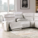 Furniture of America Edmondus Power Reclining Leatherette Sectional CM9923FG-SECT-PM IMAGE 1
