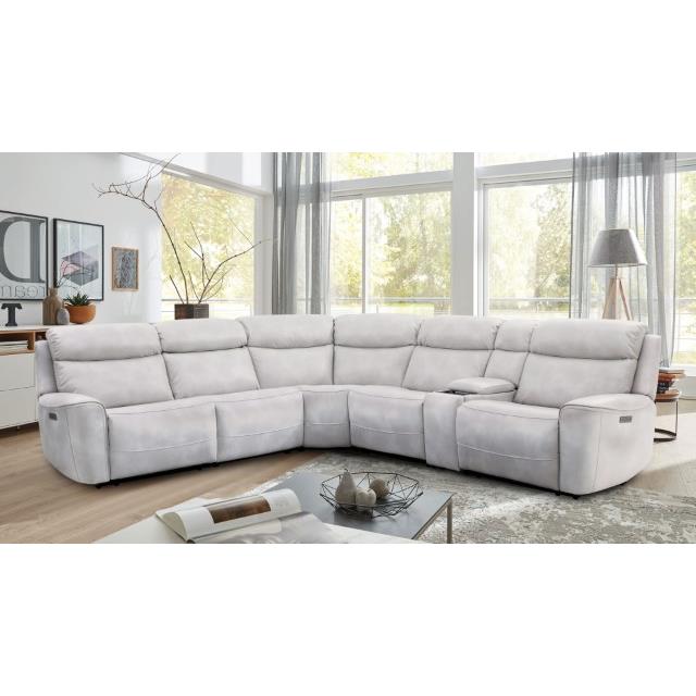 Furniture of America Edmondus Power Reclining Leatherette Sectional CM9923FG-SECT-PM IMAGE 2