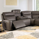 Furniture of America Edmondus Power Reclining Leatherette Sectional CM9923GY-SECT-PM IMAGE 1