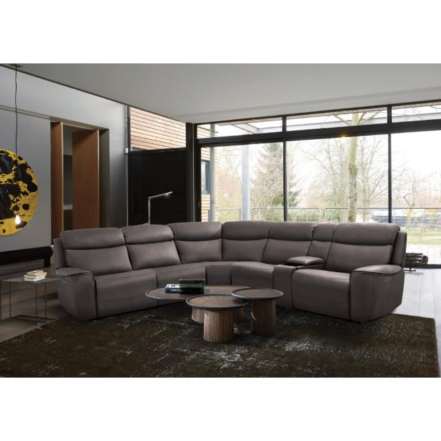 Furniture of America Edmondus Power Reclining Leatherette Sectional CM9923GY-SECT-PM IMAGE 2