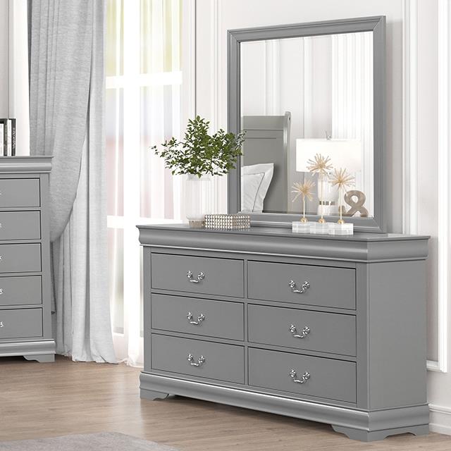 Furniture of America Louis Philippe 6-Drawer Dresser FM7866GY-D IMAGE 1