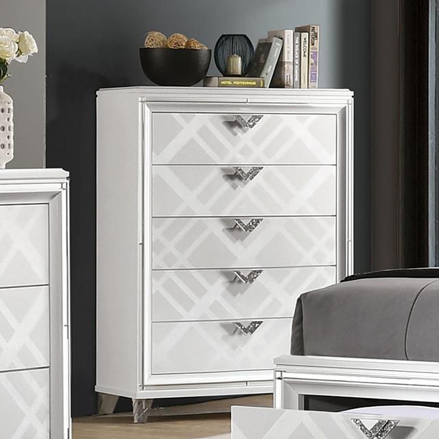 Furniture of America Emmeline 5-Drawer Chest FOA7147WH-C IMAGE 1