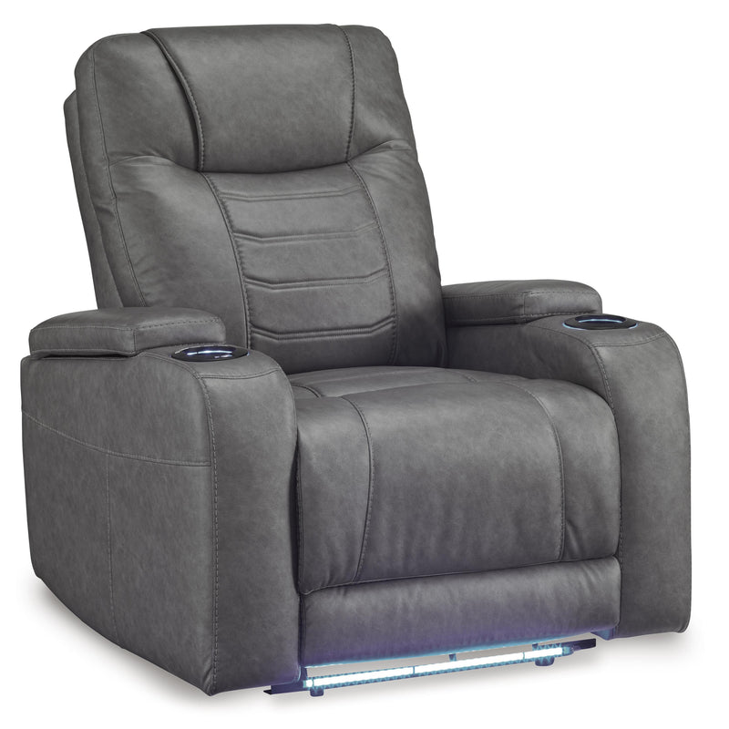 Signature Design by Ashley Schooner Rocks Power Leather Look Recliner 1610213 IMAGE 1