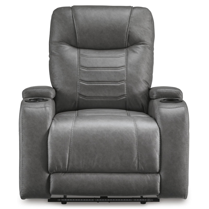 Signature Design by Ashley Schooner Rocks Power Leather Look Recliner 1610213 IMAGE 3