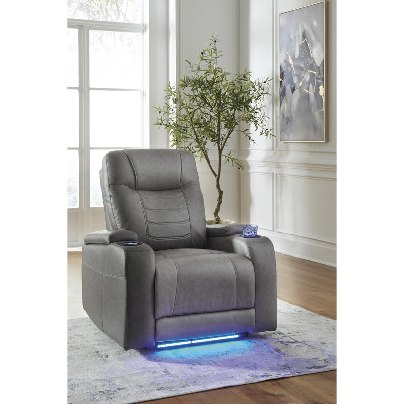 Signature Design by Ashley Schooner Rocks Power Leather Look Recliner 1610213 IMAGE 6