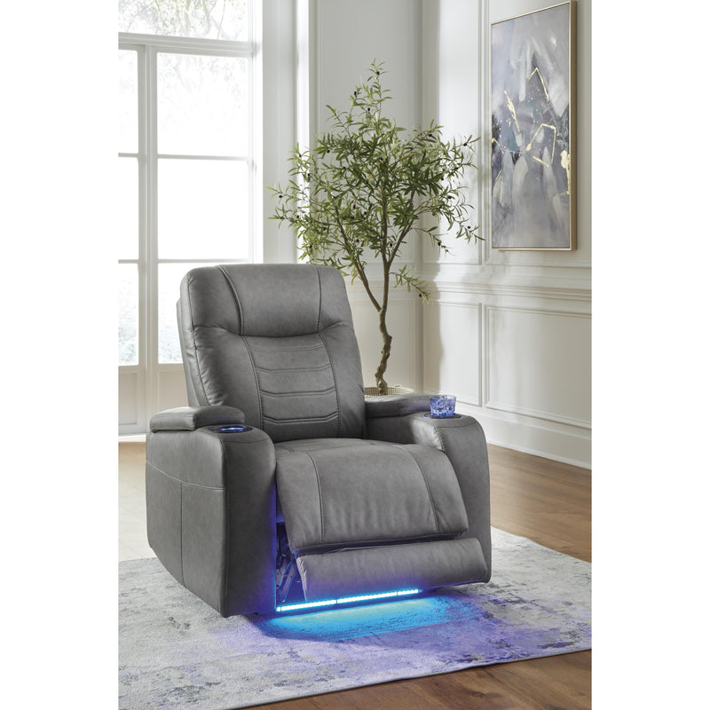 Signature Design by Ashley Schooner Rocks Power Leather Look Recliner 1610213 IMAGE 7