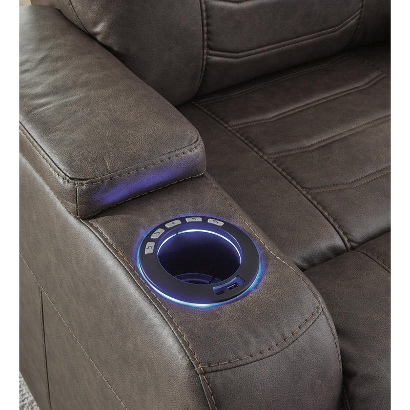 Signature Design by Ashley Schooner Rocks Power Leather Look Recliner 1610413 IMAGE 12