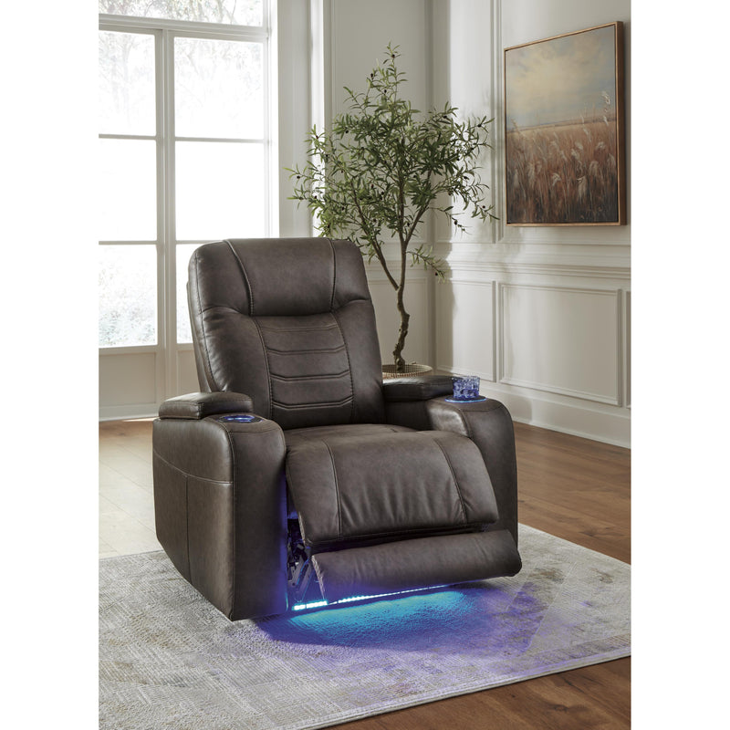 Signature Design by Ashley Schooner Rocks Power Leather Look Recliner 1610413 IMAGE 8