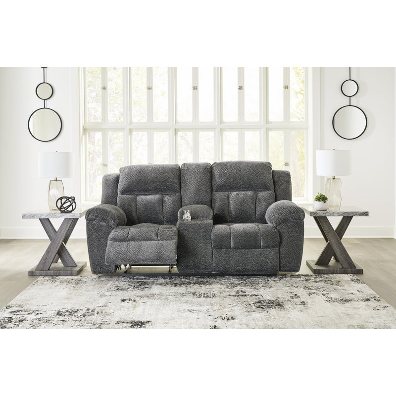 Signature Design by Ashley Frohn Reclining Fabric Loveseat with Console 3740694 IMAGE 7