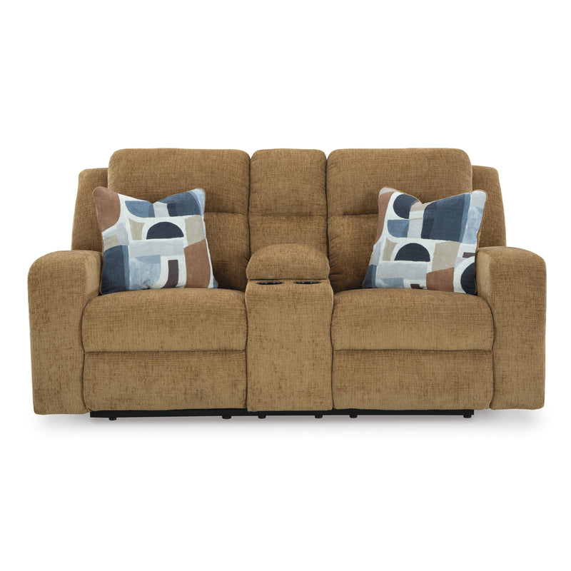 Signature Design by Ashley Kanlow Reclining Fabric Loveseat with Console 3860594 IMAGE 3