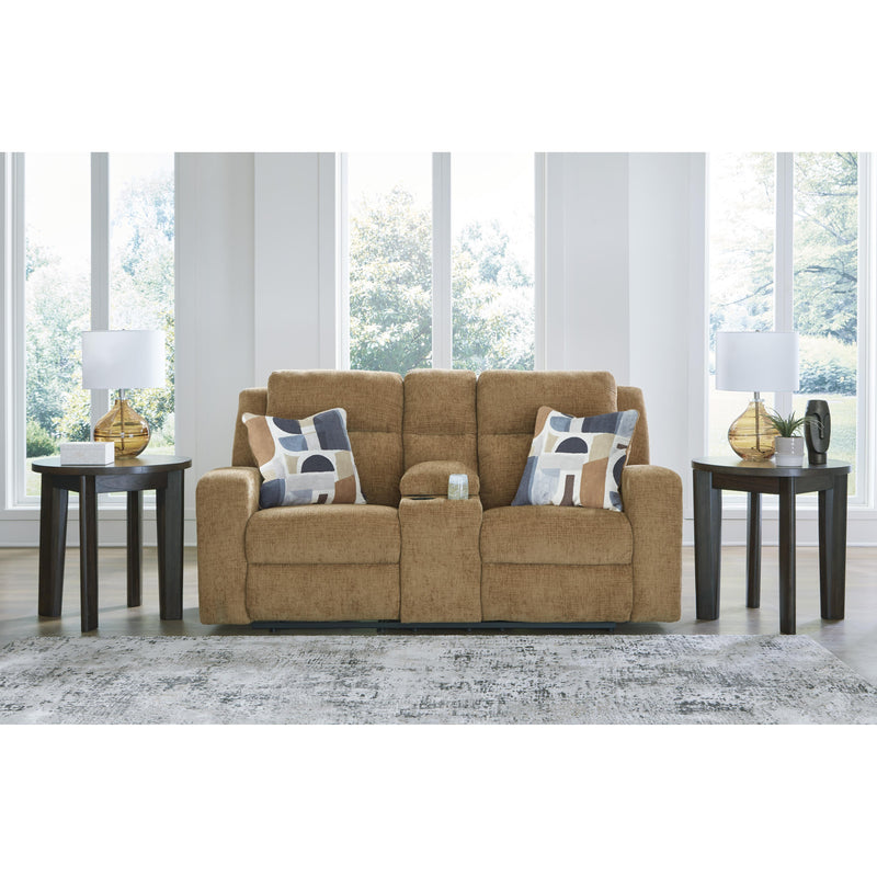 Signature Design by Ashley Kanlow Reclining Fabric Loveseat with Console 3860594 IMAGE 5