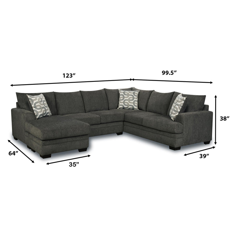 Behold Home 1310 2 pc Sectional - Bailey Charcoal IMAGE 3