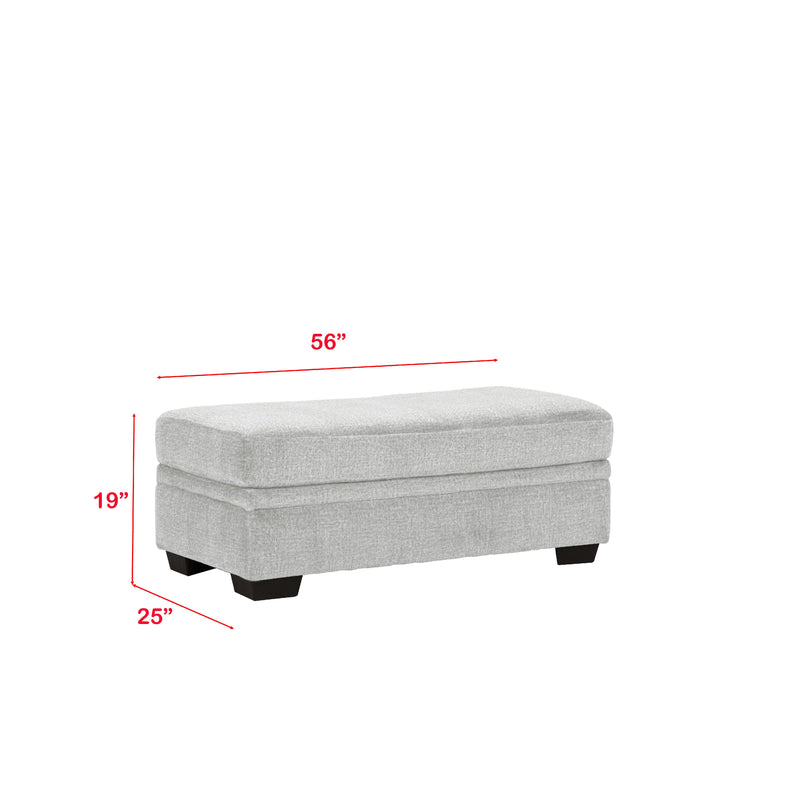 Behold Home 1312-71 Storage Ottoman - Pippa Light Gray IMAGE 5