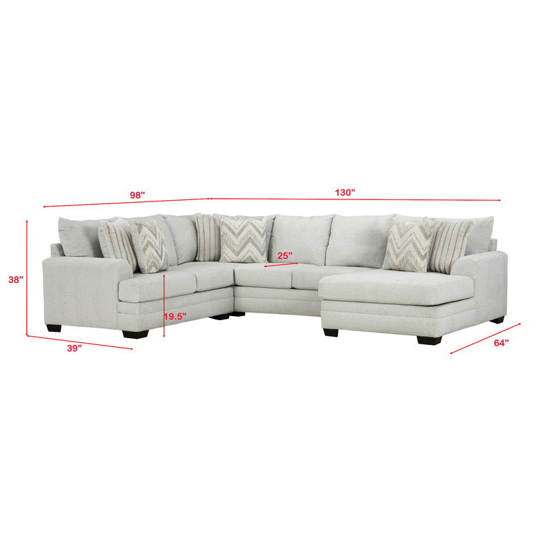 Behold Home 1312 3 pc Sectional - Pippa Light Gray IMAGE 3