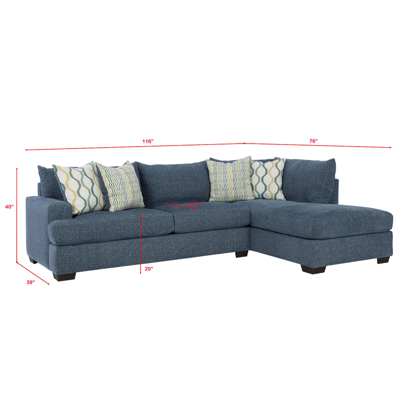 Behold Home 3140 2 pc Sectional - Tampa Indigo IMAGE 3