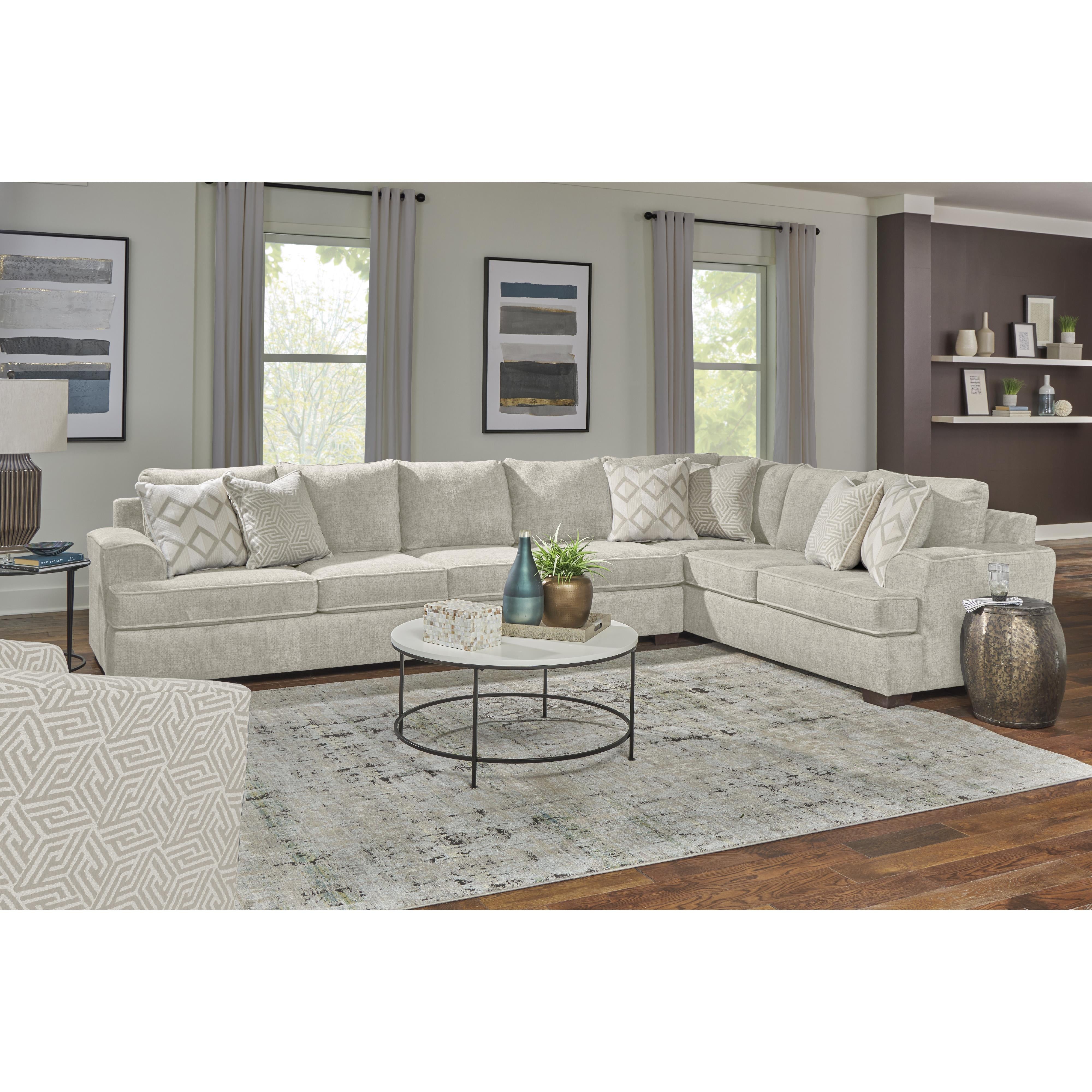 Behold Ritzy Sectional Behold Home 2580 3 pc Sectional (w Armless) - Ritzy Cream