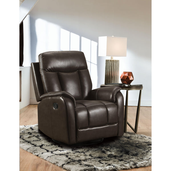 Behold Home 106-65S Swivel Glider Recliner - Jamey Chocolate IMAGE 1