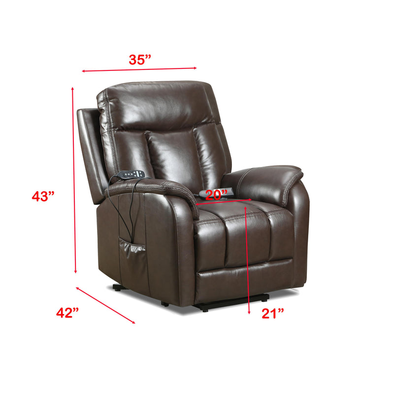 Behold Home 106L-66PP Dual Power Lift Chair w/ Heat & Massage - Jamey Chocolate IMAGE 3