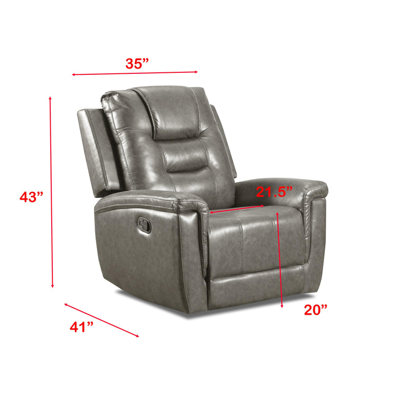 Behold Home 107-65 Rocker Recliner - Charlie Grey IMAGE 3